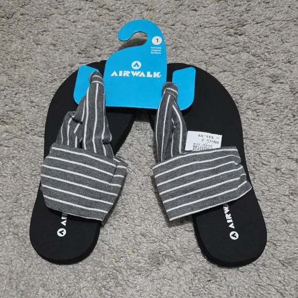 Airwalk Namaste Sling Yoga Sandals Grey, White Stripes Sz 7 - Picture 1 of 5
